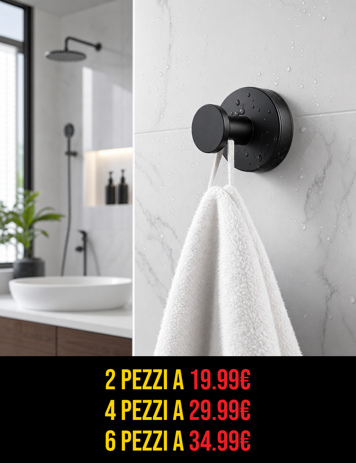 GancioVentosaPRO™ - Ganci a ventosa in acciaio per bagno e cucina senza foratura!