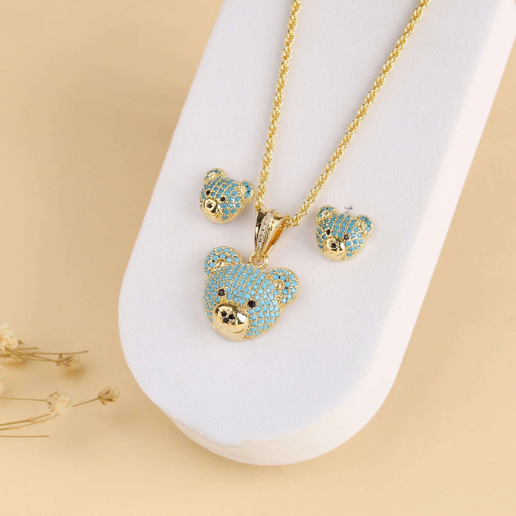 Collana e Orecchini Orsacchiotto Diamantato | CONFEZIONE REGALO INCLUSA