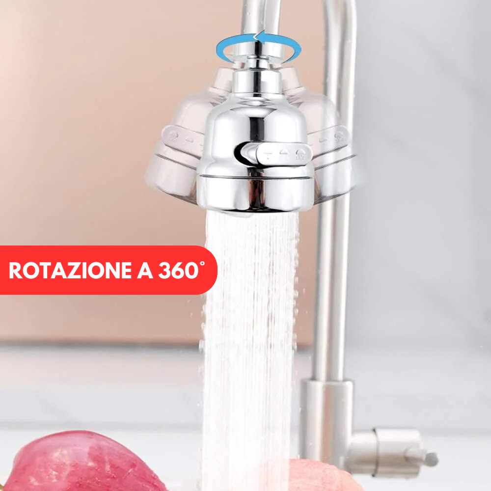 Rubinetto 360 Pro Inox UNIVERSALE - Esperienza di Lavaggio Avanzata con 3 Modalità di Getto!