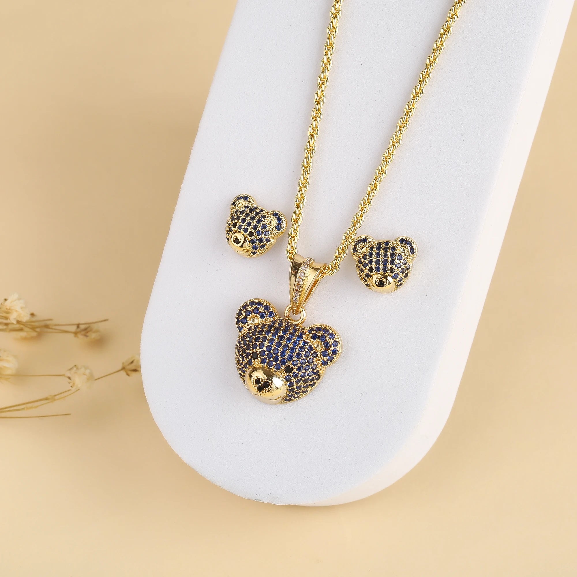 Collana e Orecchini Orsacchiotto Diamantato | CONFEZIONE REGALO INCLUSA