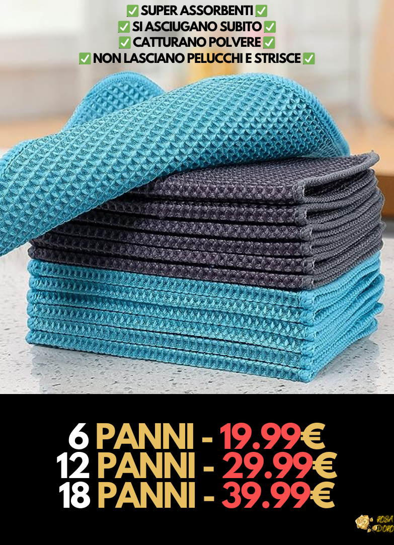 Panni Nido d'Ape PRO - Addio pelucchi, Pulizia Perfetta, SUPER ASSORBENTI!