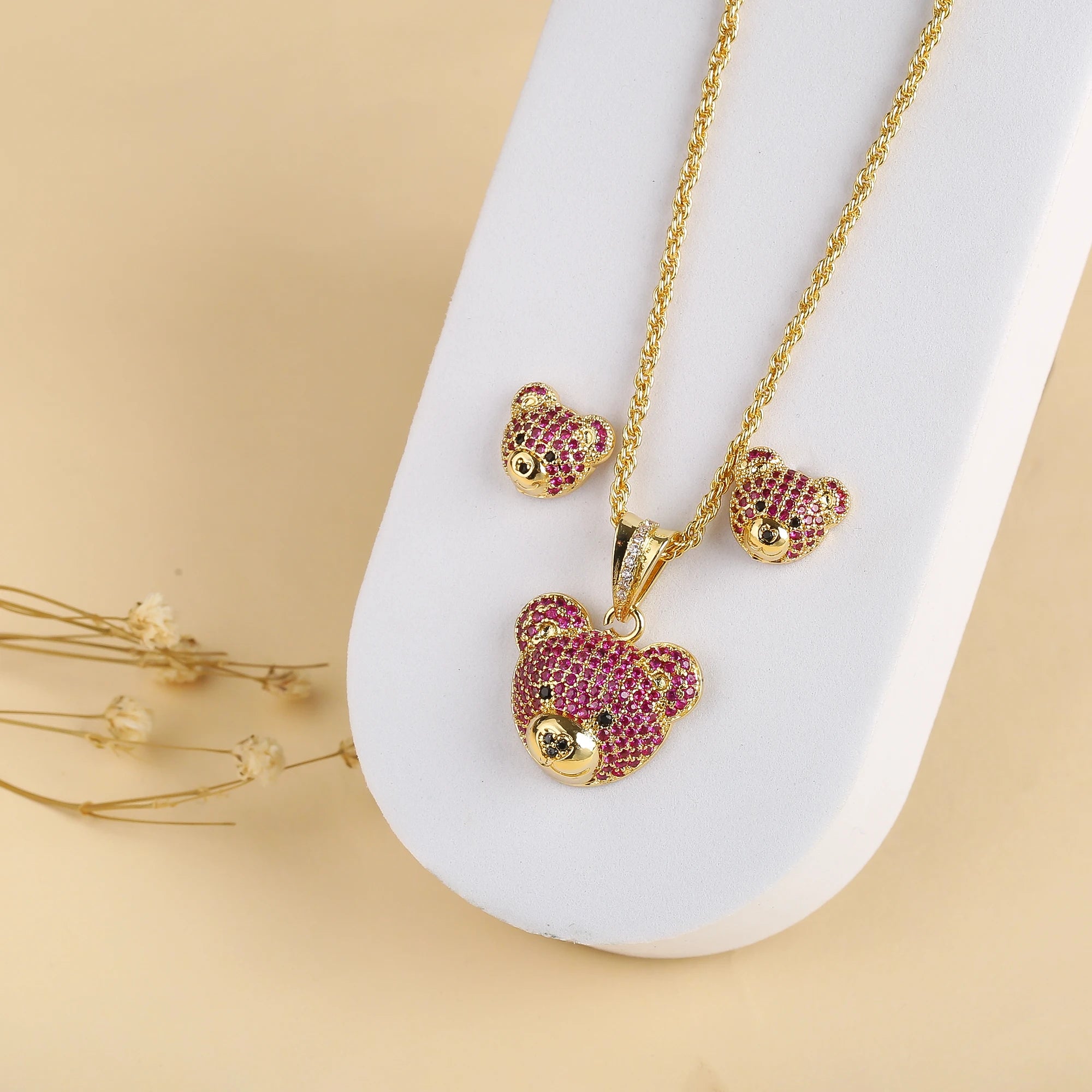 Collana e Orecchini Orsacchiotto Diamantato | CONFEZIONE REGALO INCLUSA