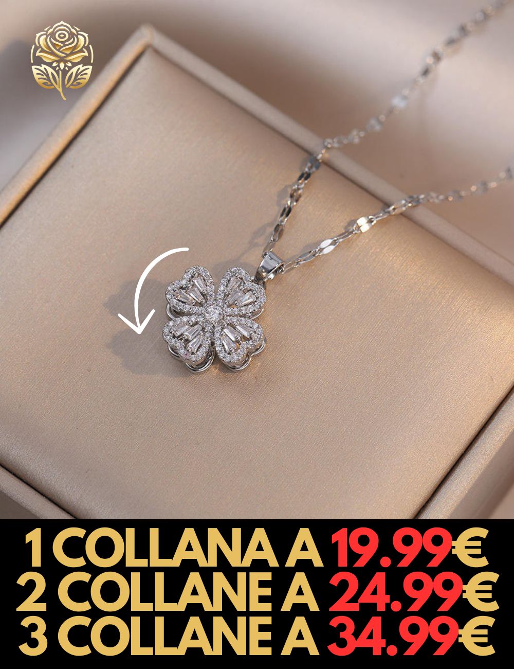 Collana Quadrifoglio Rotante™ - CONFEZIONE REGALO INCLUSA!